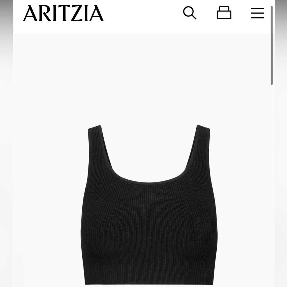 Aritzia babaton Sculpt Knit Squareneck Cropped Tank size S black